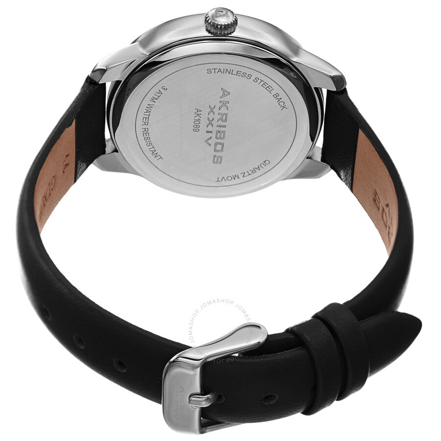 Akribos XXIV Quartz Silver Dial Ladies Watch AK1089SSBK - The Watches Men & Co #3