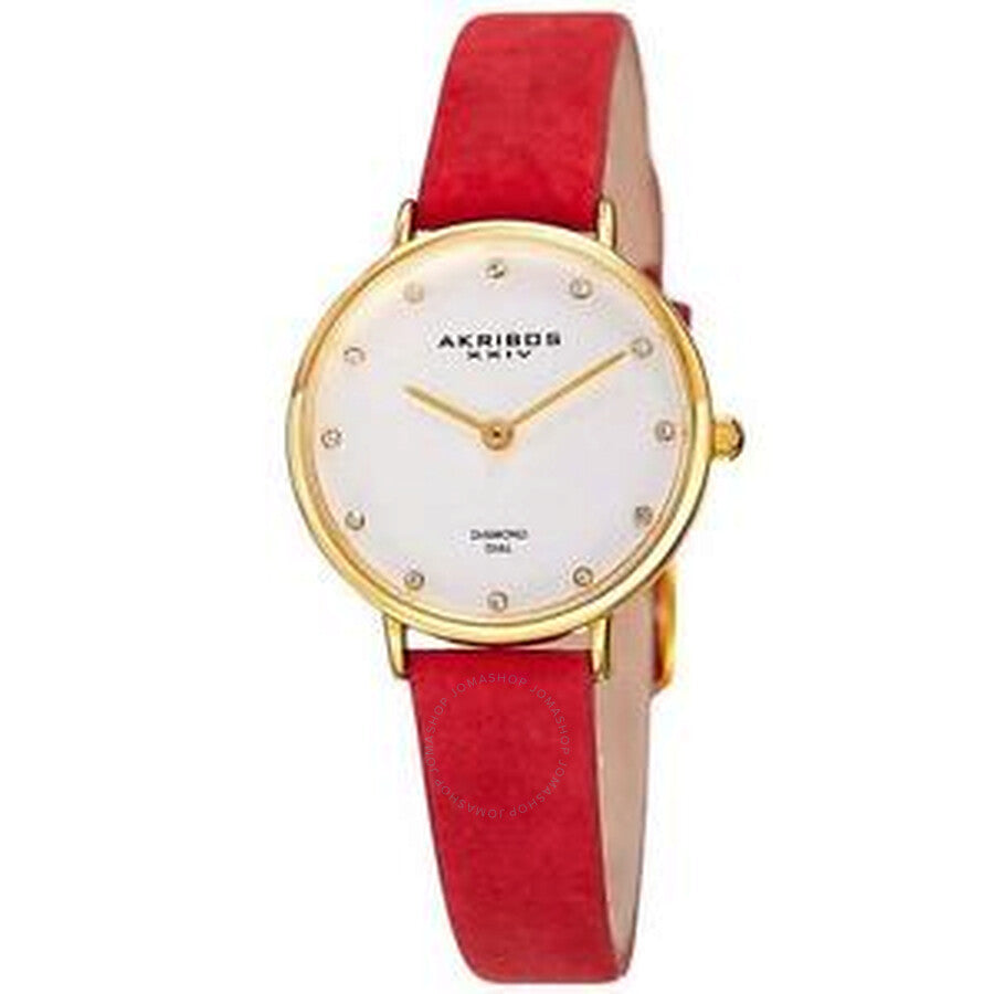 Akribos XXIV Quartz Silver Dial Ladies Watch AK882BUR - The Watches Men & Co