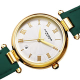Akribos XXIV Quartz White Dial Green Leather Ladies Watch AK1070GN - The Watches Men & Co #2