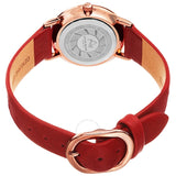 Akribos XXIV Quartz White Dial Red Leather Ladies Watch AK1087RD - The Watches Men & Co #4