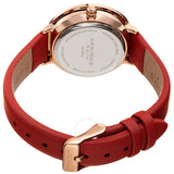 Akribos XXIV Quartz White Dial Red Leather Ladies Watch AK1093RD - The Watches Men & Co #4
