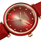Akribos XXIV Red Dial Red Leather Ladies Watch AK1035RD - The Watches Men & Co #2