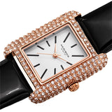 Akribos XXIV White Dial Black Leather Ladies Watch AK1068BK - The Watches Men & Co #2