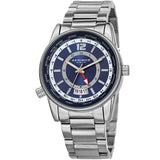 Akribos XXIV World Time Quartz Blue Dial Men's Watch AK1021SSBU - The Watches Men & Co
