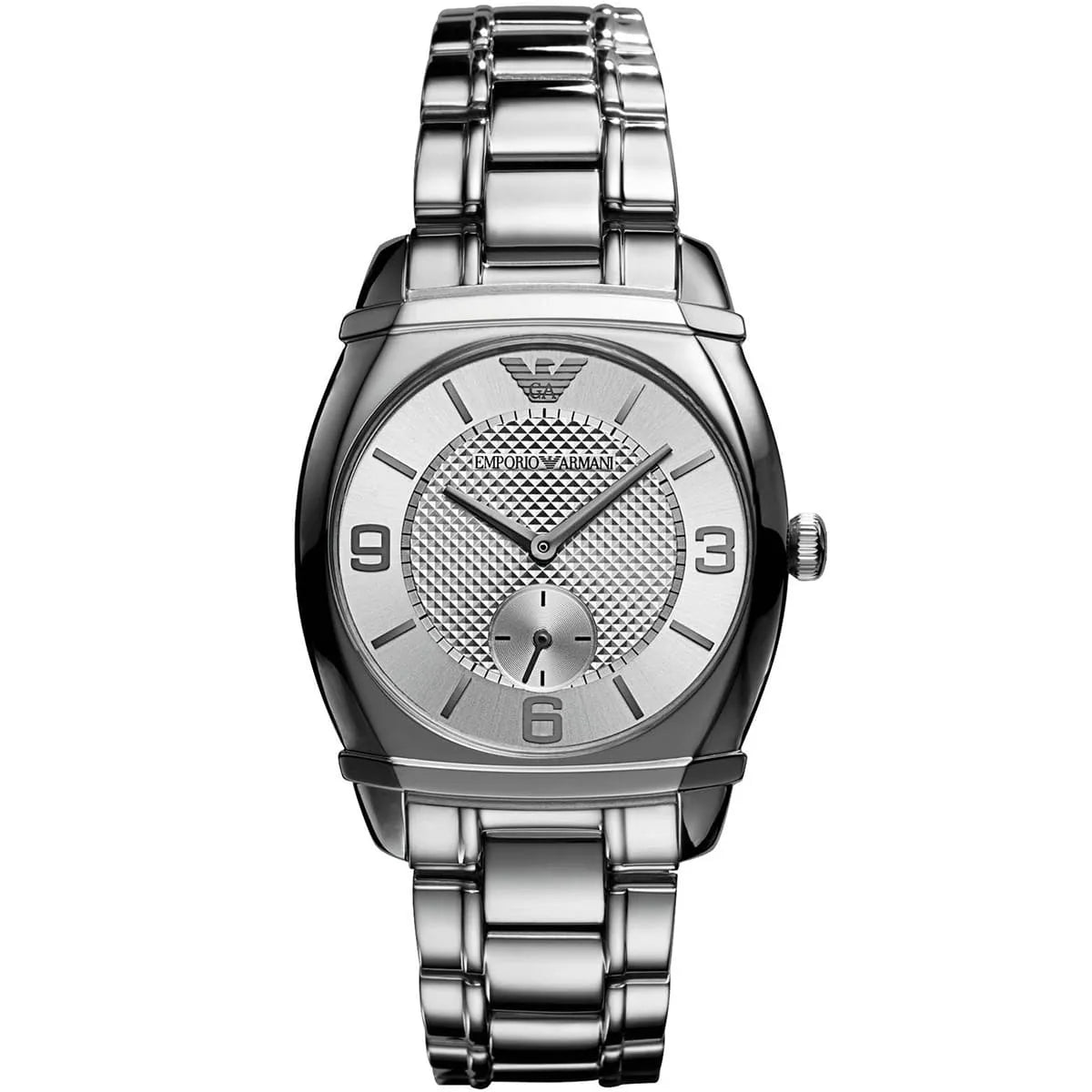 Emporio Armani Carmelo AR0345 men's watch with silver dial and stainless steel strap
