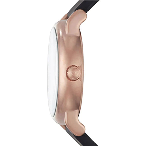 Emporio Armani AR11097 case back detail showing rose gold back plate