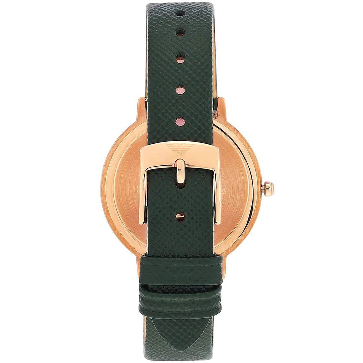 Emporio Armani Kappa AR11150 caseback with rose gold finish and engraved eagle logo