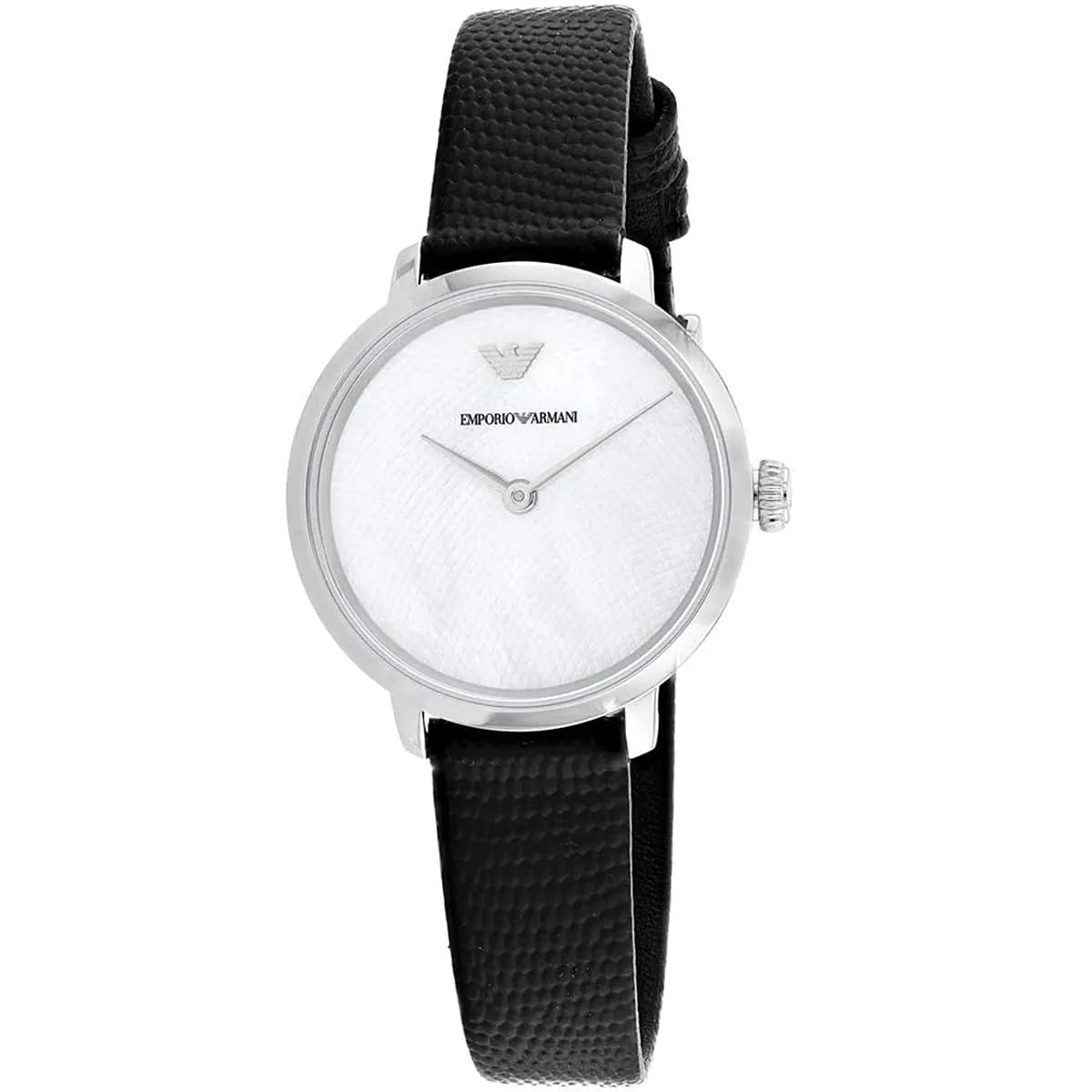 Emporio Armani Modern White Dial Black Leather Strap Watch For Women - AR11159 AR11159 - Image 2