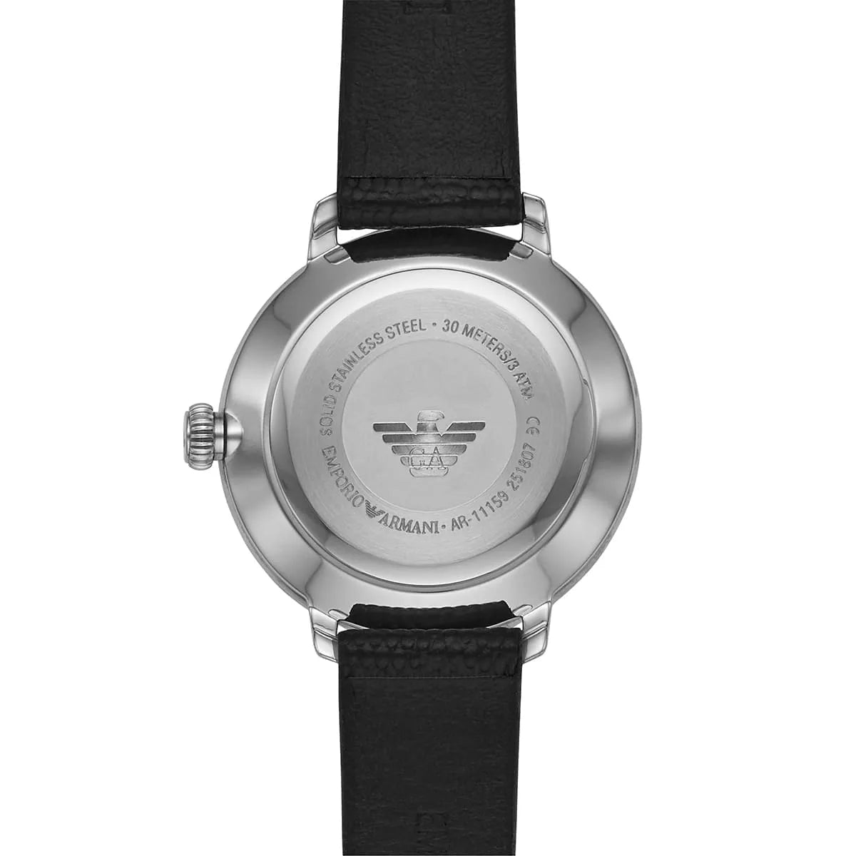 Emporio Armani Modern White Dial Black Leather Strap Watch For Women - AR11159 AR11159 - Image 6