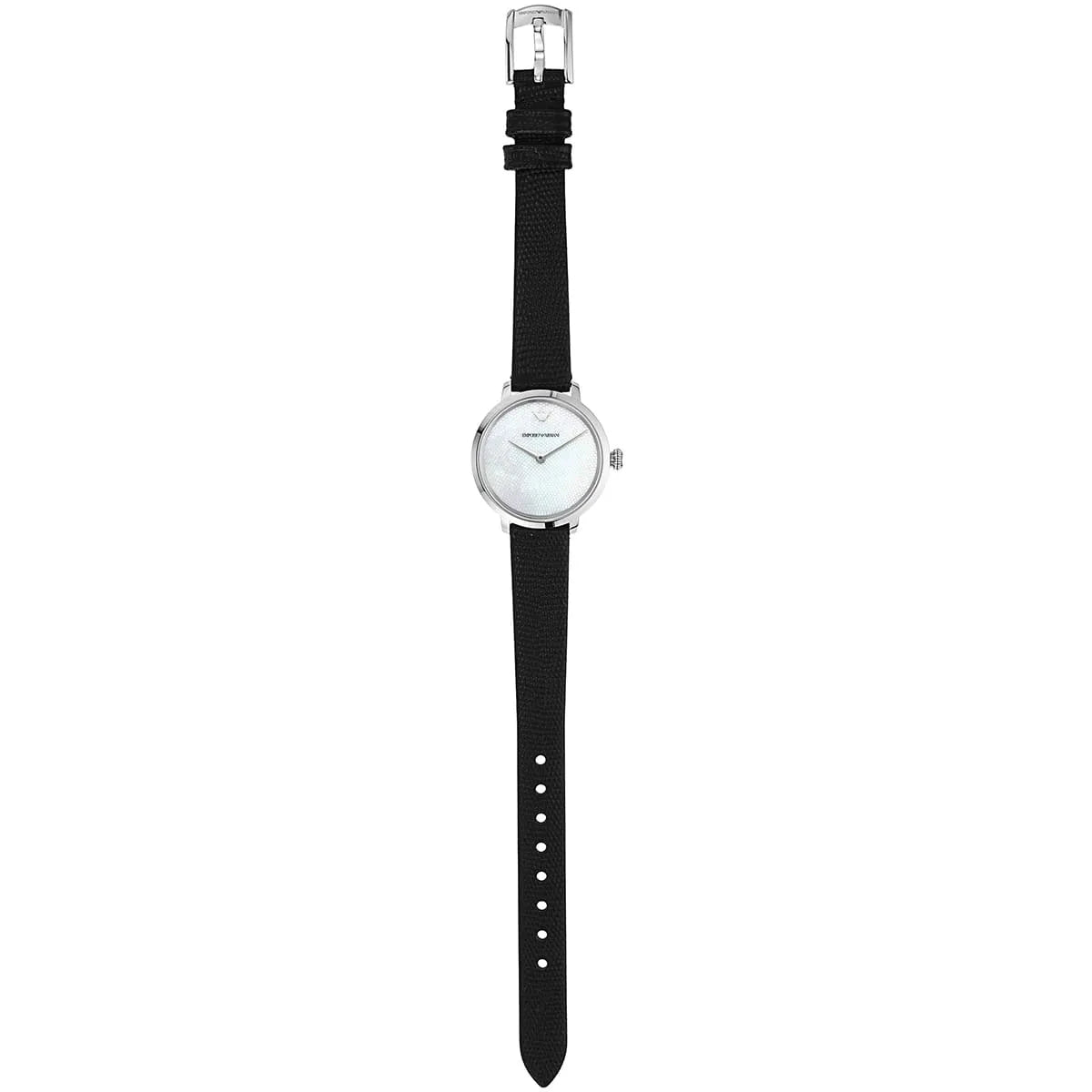 Emporio Armani Modern White Dial Black Leather Strap Watch For Women - AR11159 AR11159 - Image 8