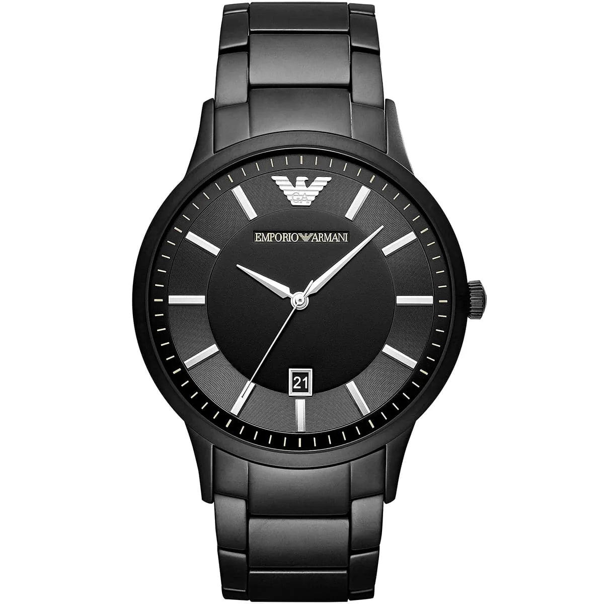 Emporio Armani Renato AR11184 quartz watch with black dial and stainless steel bracelet