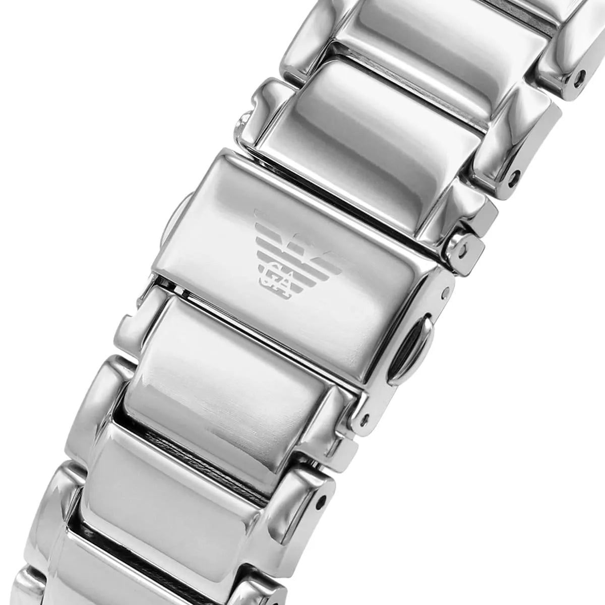 Stainless steel bracelet detail of Emporio Armani Ruggero watch