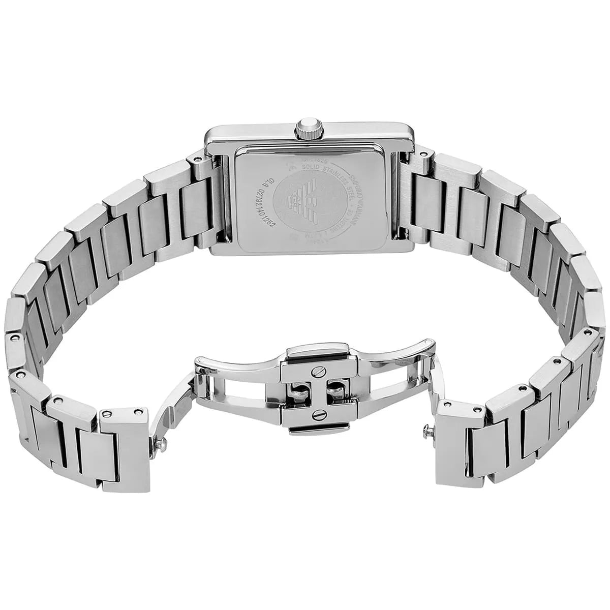 Emporio Armani Empire AR11625 stainless steel strap with bracelet clasp and link detail