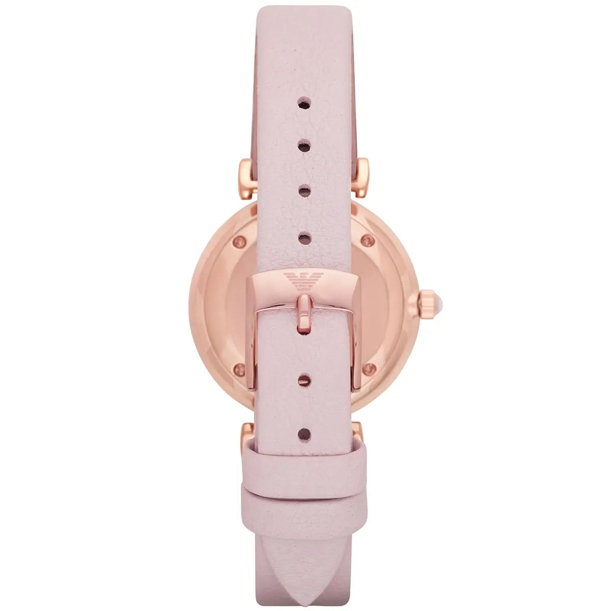 Emporio Armani AR1958 Retro Rose Gold Tone Pink MOP Dial Leather Womens Watch AR1958 - Image 5