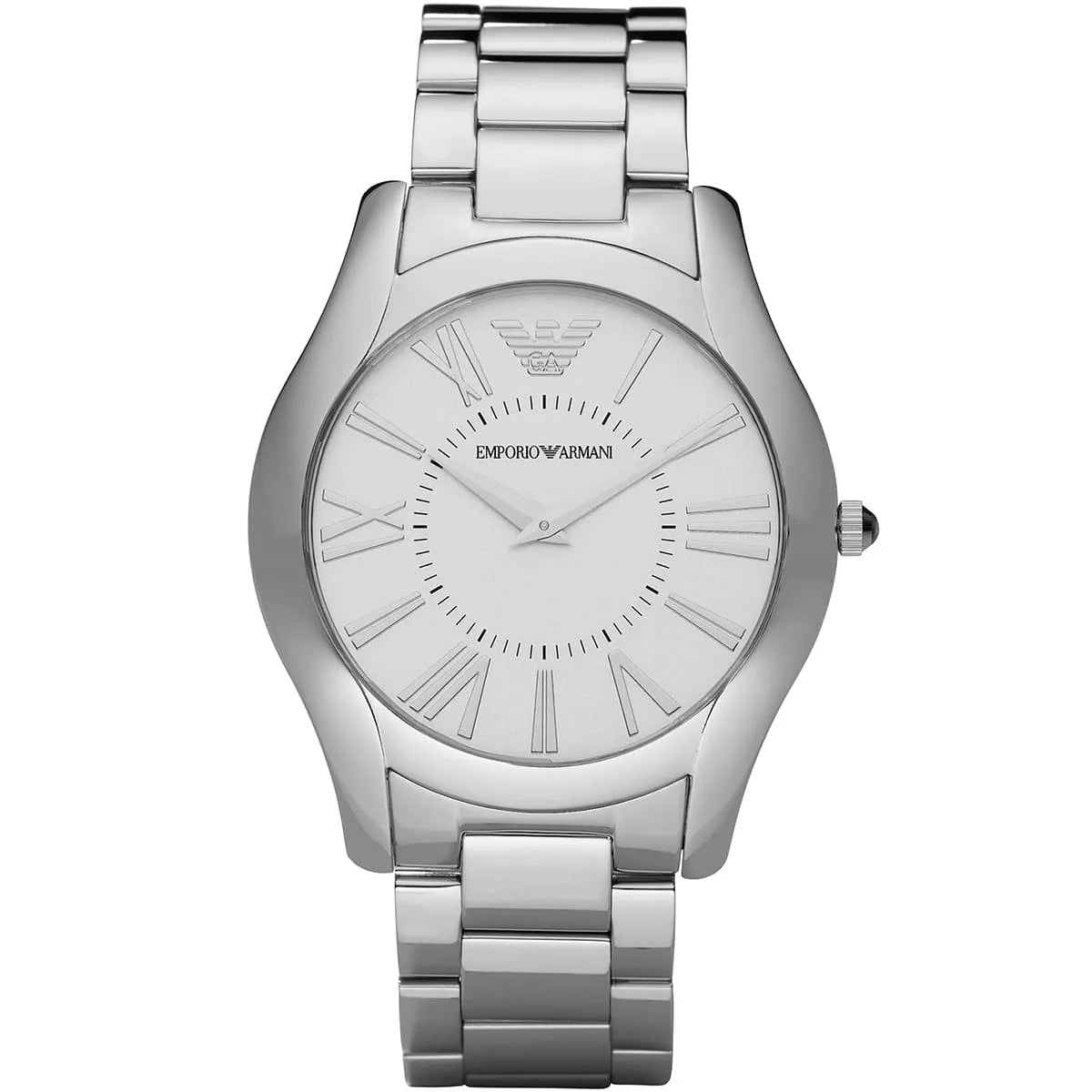 Emporio Armani Men's AR2055 Slim Stainless Steel Silver Dial Watch AR2055 - Image 1