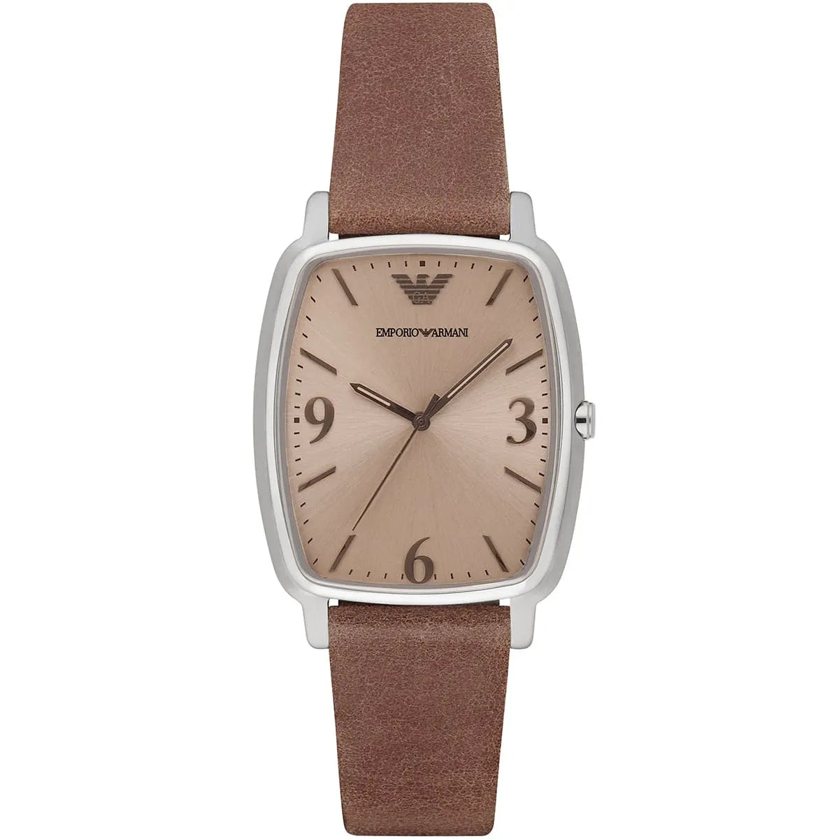 Emporio Armani Epsilon men's watch featuring brown dial with Arabic numerals