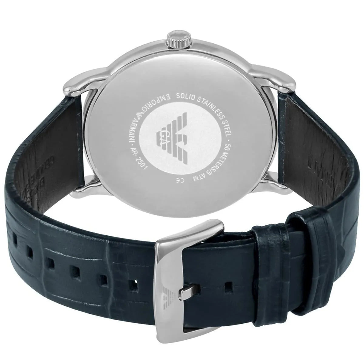 Emporio Armani AR2501 watch side view showing slim profile and crown
