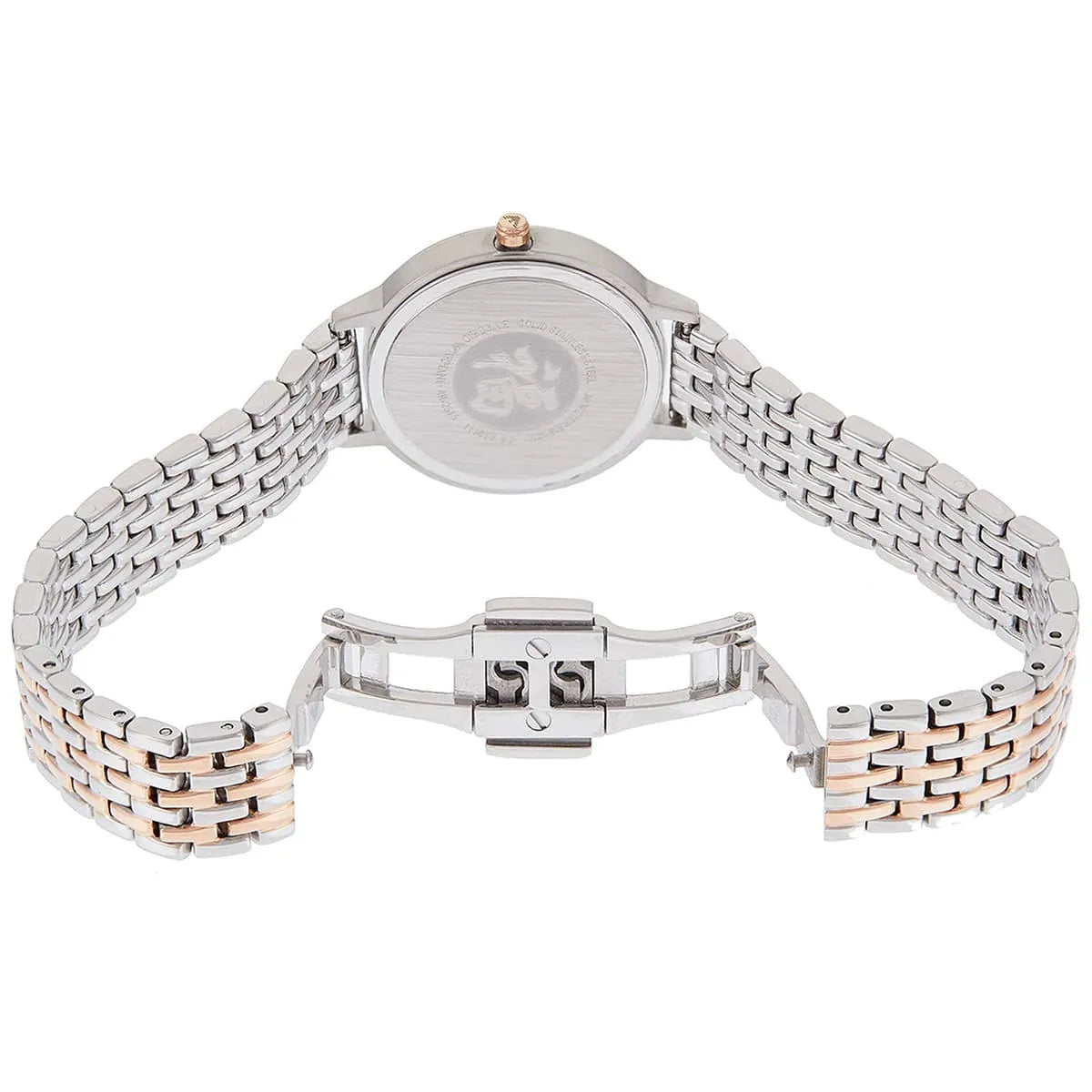 Emporio Armani AR2515 watch and bracelet shown from back with clasp detail