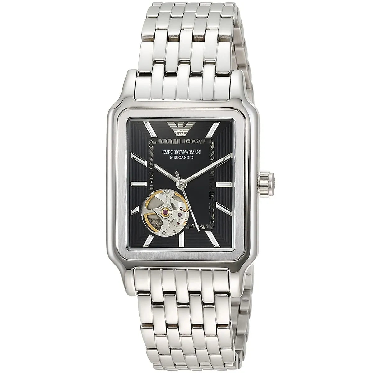 Emporio Armani Diego Automatic Rectangle Silver Men's Watch - AR60057