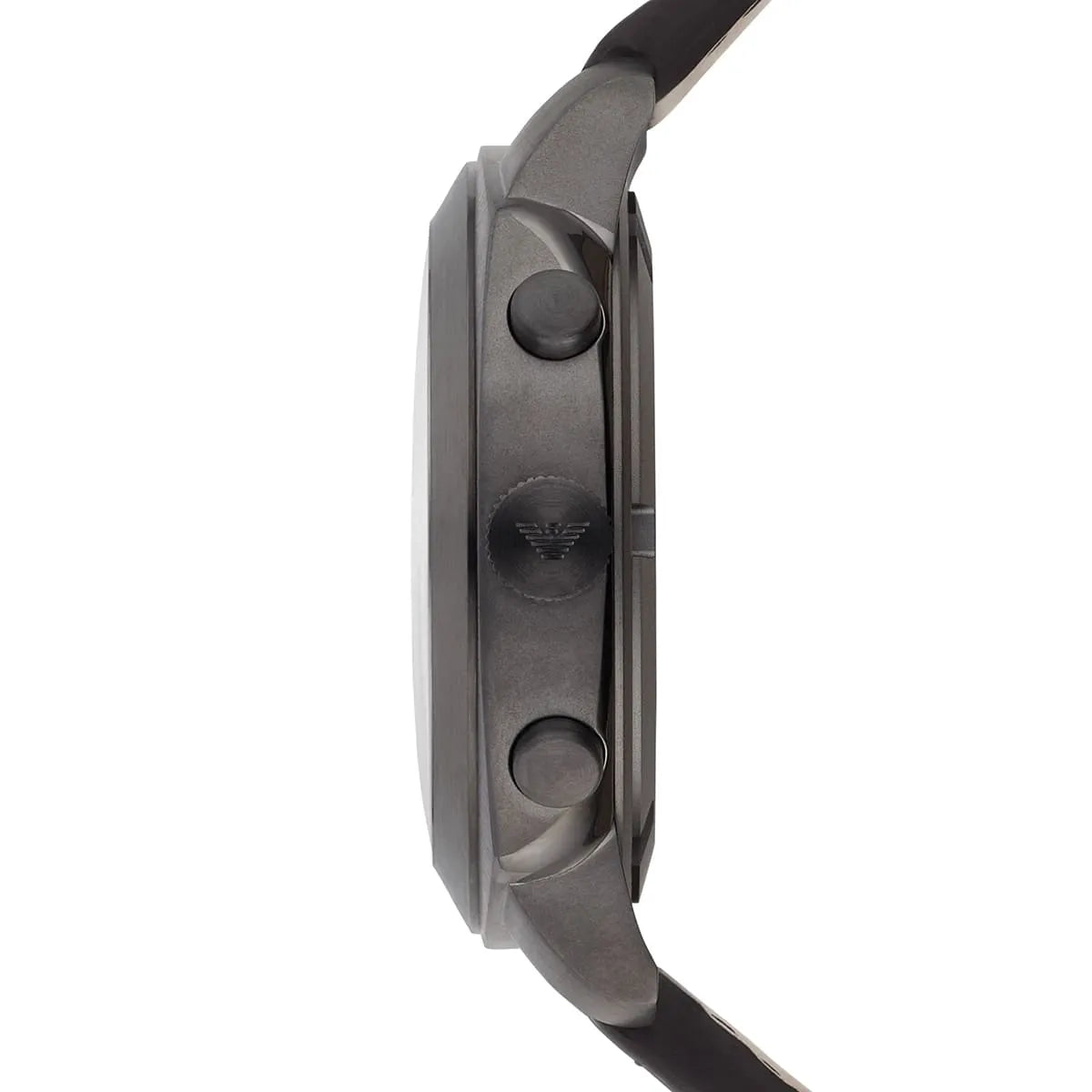 Side profile of AR6055 chronograph showing case thickness and crown detail