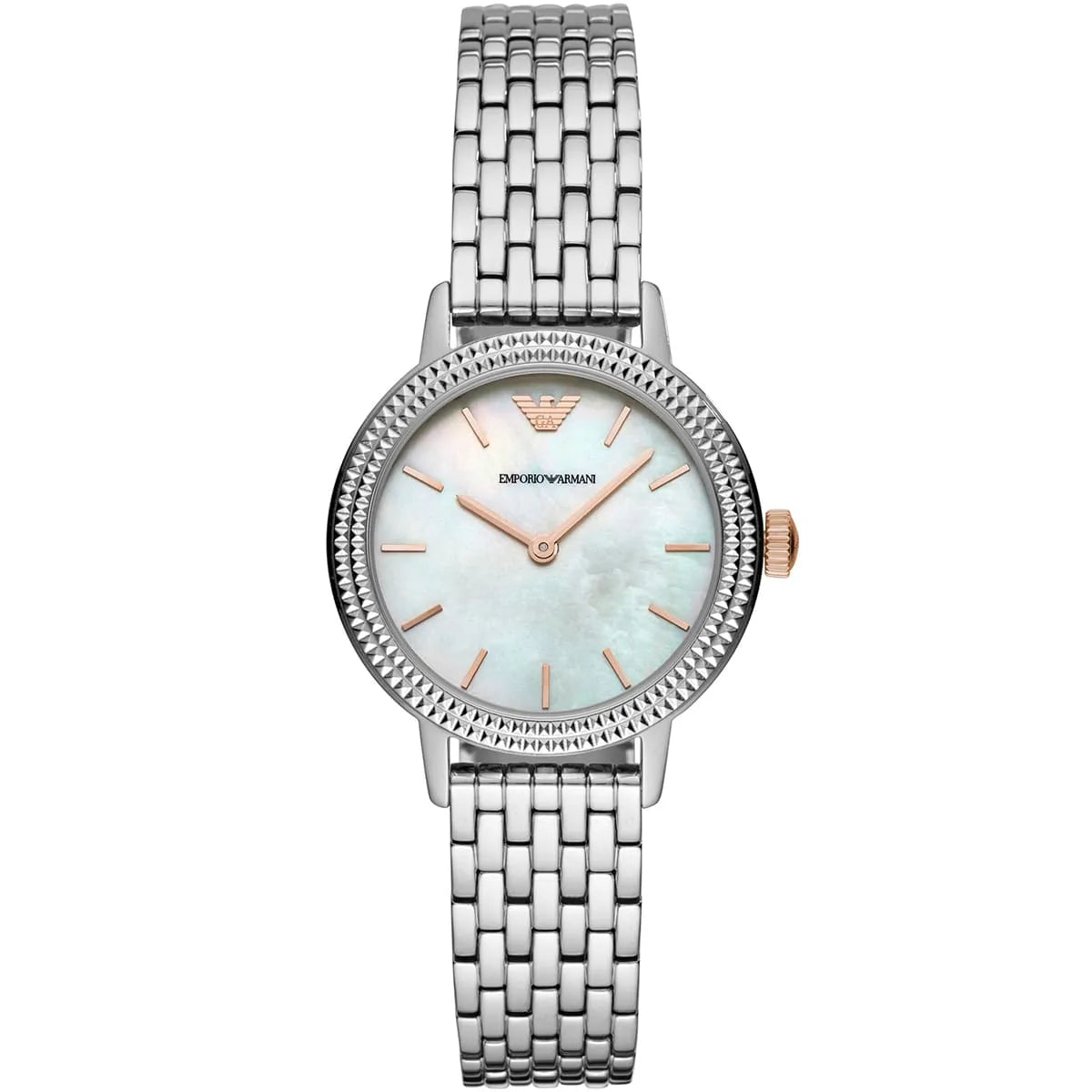 Emporio Armani AR80020 women's watch with mother of pearl dial and silver steel bracelet