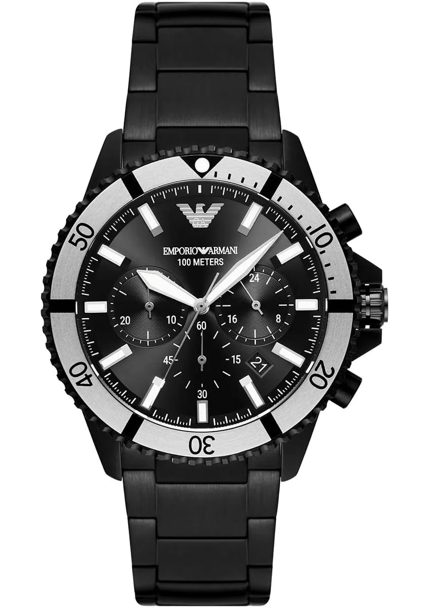 Emporio Armani Diver Chronograph Black Men's Watch - AR80050