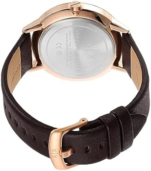 Caseback of Armani Exchange AX2756 showing stainless steel with engraved branding and rose gold casing