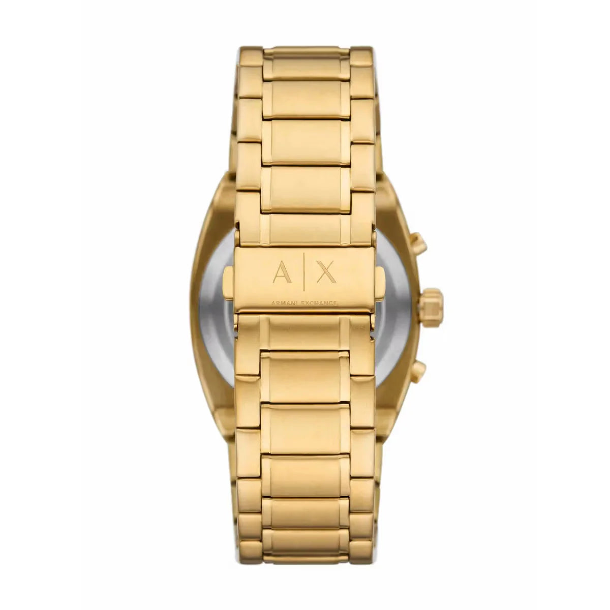 Armani Exchange AX2822 caseback showing gold-tone case and AX branding