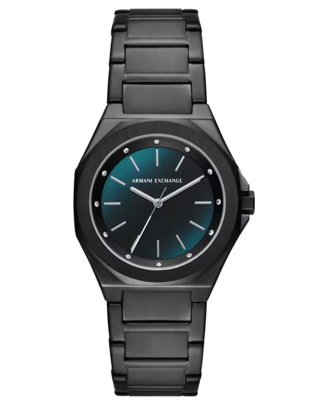 Armani Exchange AX4609 women's watch with green dial and black stainless steel bracelet