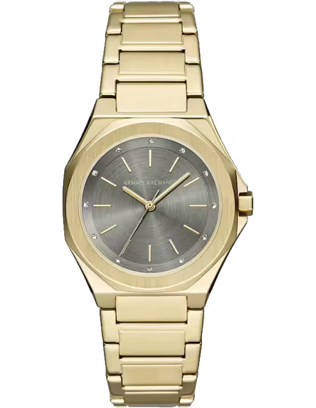 Armani Exchange AX4614 Andrea watch with gold case, grey dial and gold bracelet