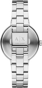 Armani Exchange AX5170 Jackie women's watch worn on wrist, top-down view