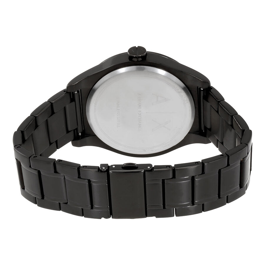 Back view of Armani Exchange Active AX7102 watch showing caseback and metal bracelet