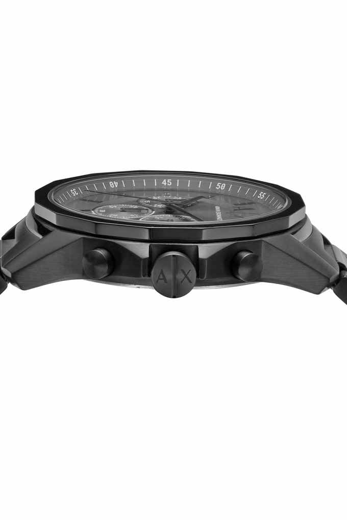 Side view of AX7140 watch case showing chronograph pushers and crown