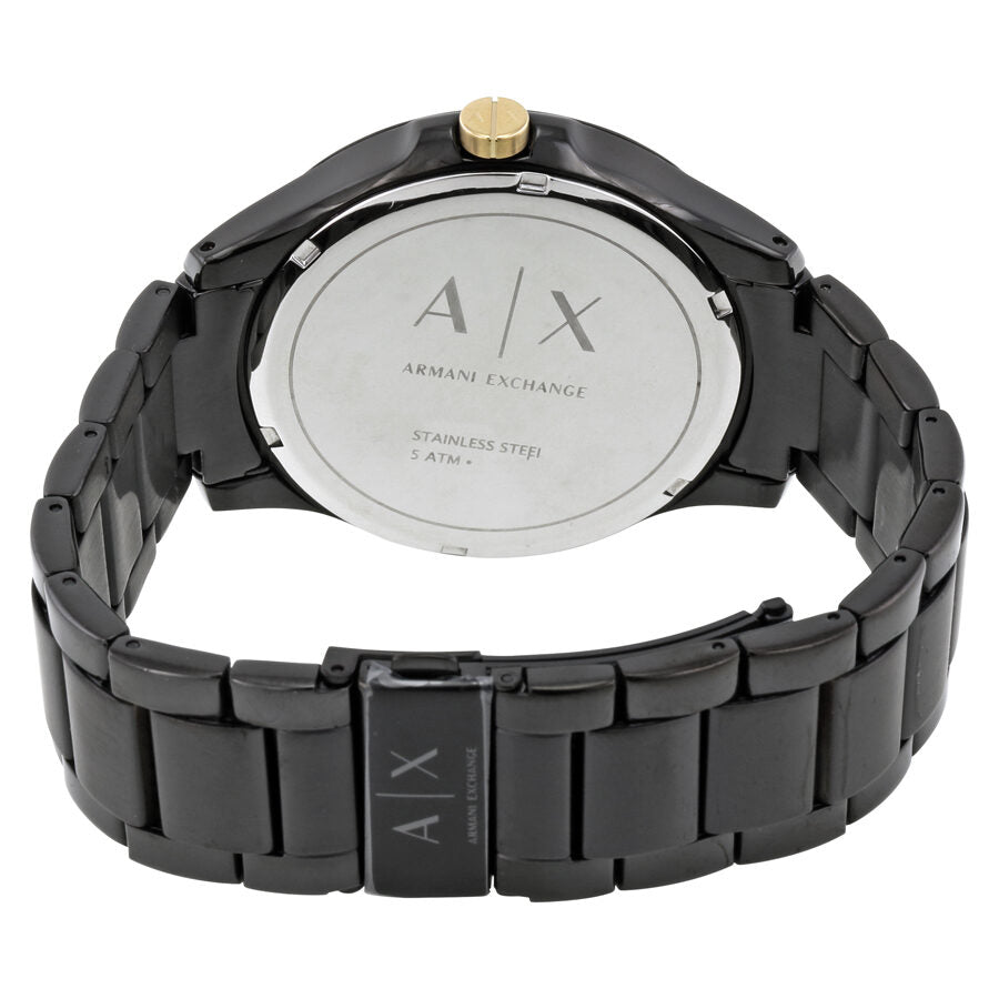 Armani Exchange Hampton AX2121 caseback showing stainless steel construction