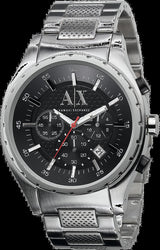 Armani Exchange Silver Chronograph Black Dial Men's Watch AX1057 - The Watches Men & CO