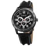 August Steiner Black Dial Black Leather Men's Watch AS8116BK - The Watches Men & Co