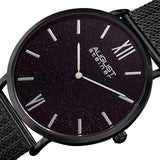 August Steiner Black Sandstone Dial Black Leather Men's Watch AS8218BK - The Watches Men & Co #2