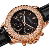August Steiner Chronograph Quartz Diamond Crystal Black Dial Ladies Watch AS8267BK - The Watches Men & Co #2