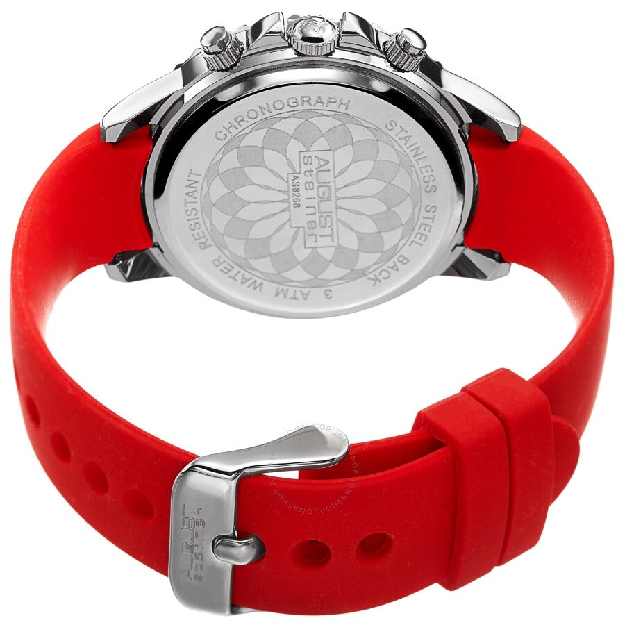 August Steiner Chronograph Quartz White Dial Ladies Watch AS8268RD - The Watches Men & Co #4