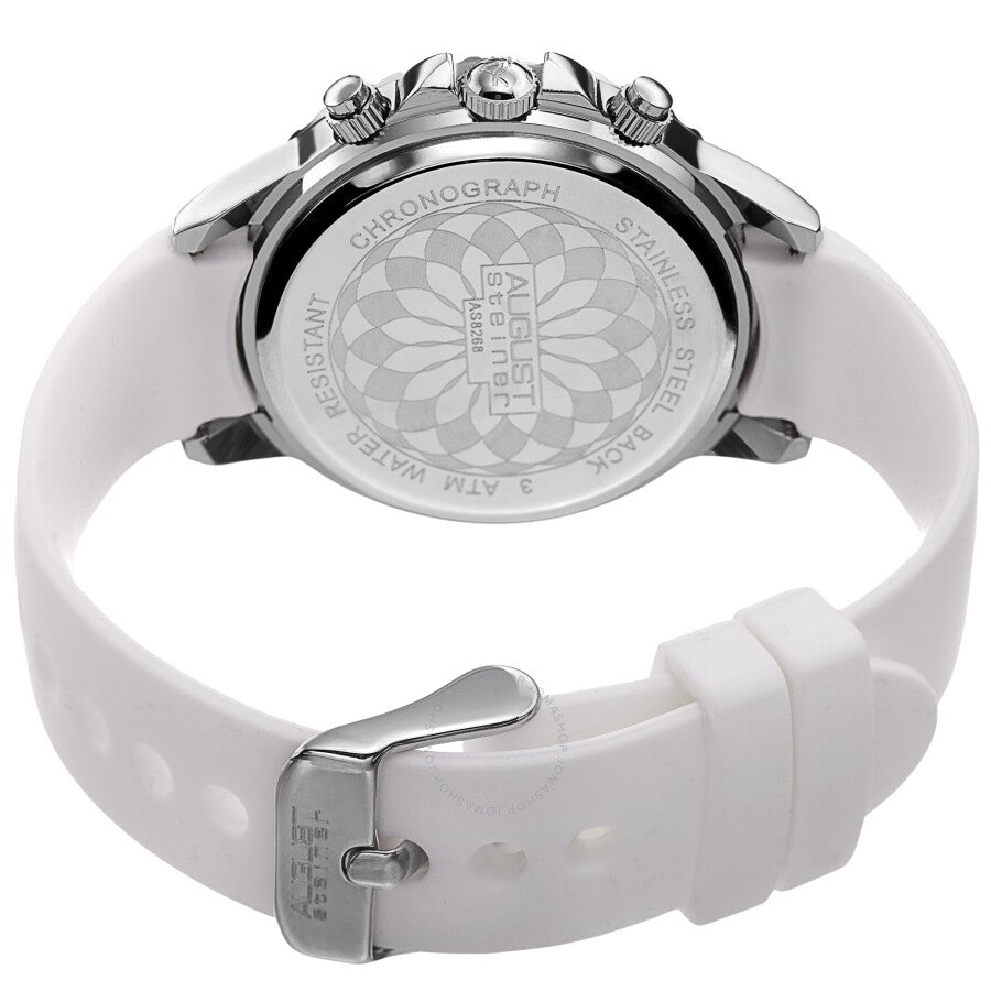August Steiner Chronograph Quartz White Dial Ladies Watch AS8268WT - The Watches Men & Co #4