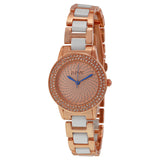 August Steiner Crystal Glitz Rose Gold-Tone and White Ceramic Ladies Watch AS8052RG - The Watches Men & Co
