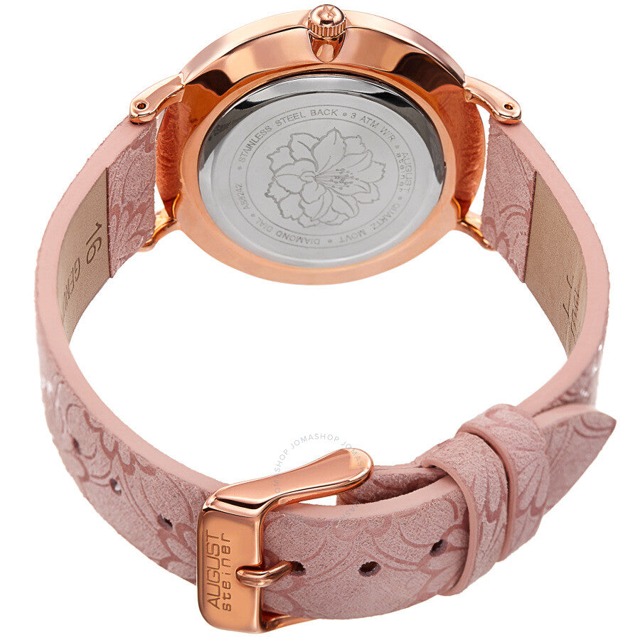 August Steiner Diamond Silver Dial Ladies Watch AS8242BL - The Watches Men & Co #4