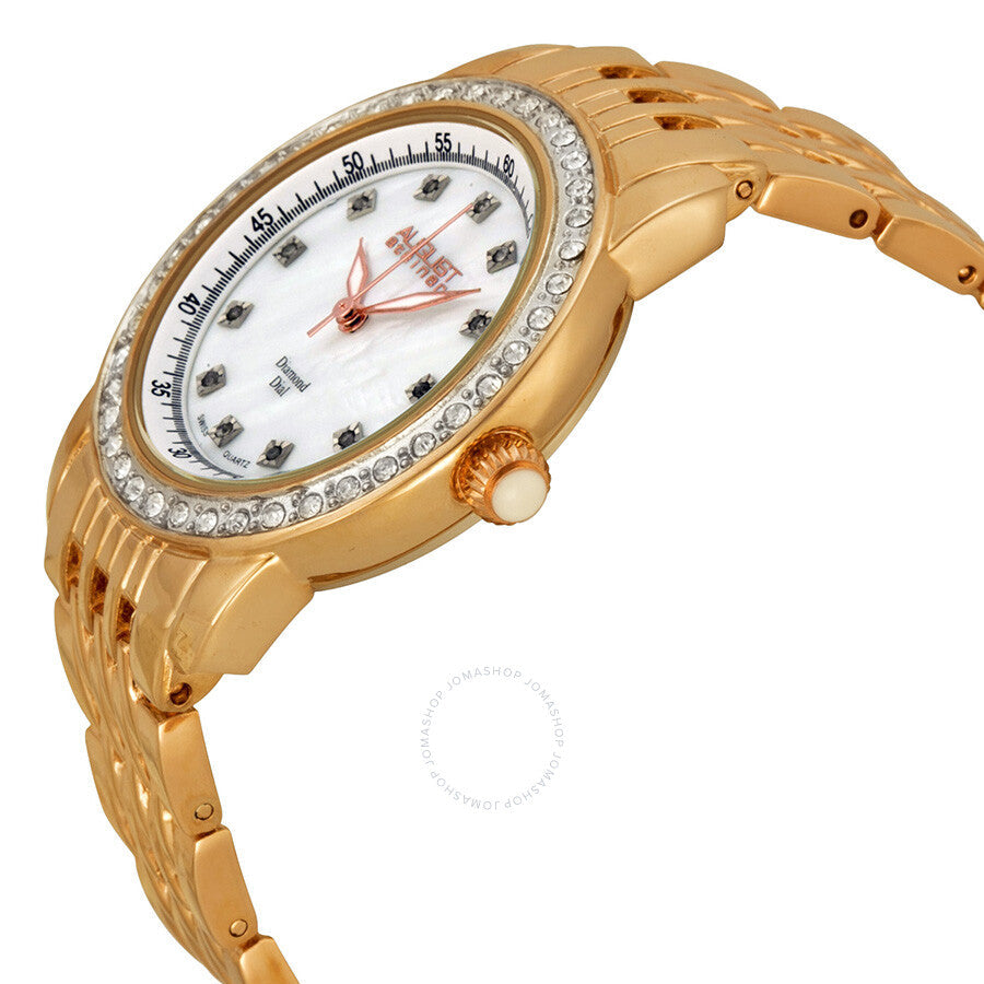 August Steiner Mother of Pearl Dial Rose Gold-tone Ladies Watch AS8045RG - The Watches Men & Co #2