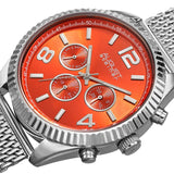 August Steiner Orange Dial Stainless Steel Mesh Men's Watch AS8196OR - The Watches Men & Co #2