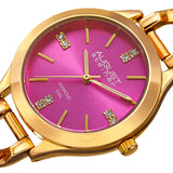 August Steiner Pink Dial Ladies Gold Tone Watch AS8222YGPK - The Watches Men & Co #2