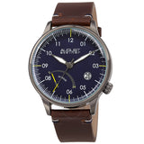 August Steiner Quartz Blue Dial Brown Leather Men's Watch AS8285GNBU - The Watches Men & Co