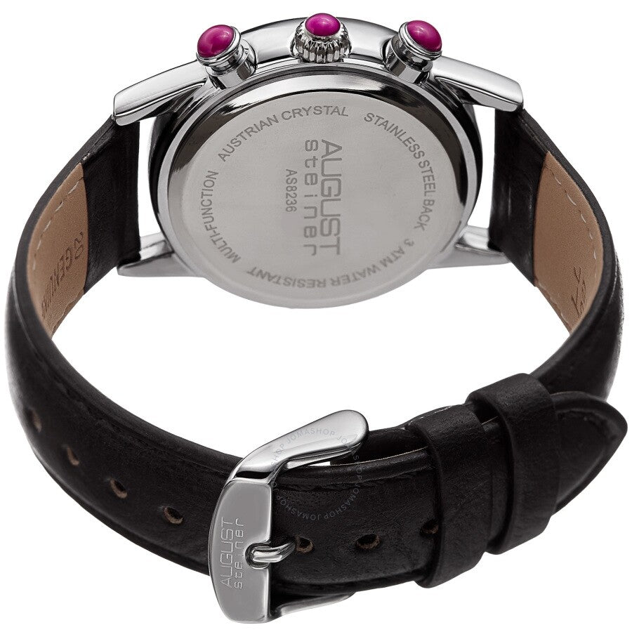 August Steiner Quartz Crystal Purple Dial Ladies Watch AS8236PK - The Watches Men & Co #4