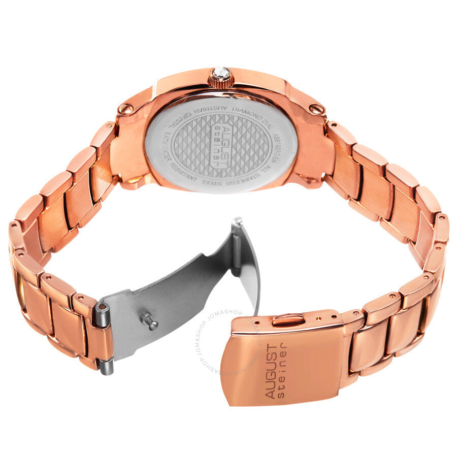 August Steiner Quartz Diamond Brown Dial Ladies Watch AS8193RGBR - The Watches Men & Co #4