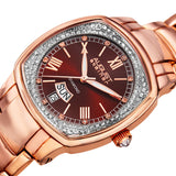 August Steiner Quartz Diamond Brown Dial Ladies Watch AS8193RGBR - The Watches Men & Co #2