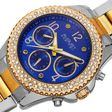 August Steiner Quartz Diamond Crystal Blue Dial Ladies Watch AS8136TTBU - The Watches Men & Co #2